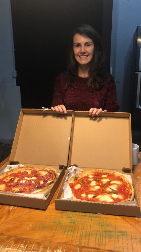 Carol celebrating Bitcoin Pizza Day