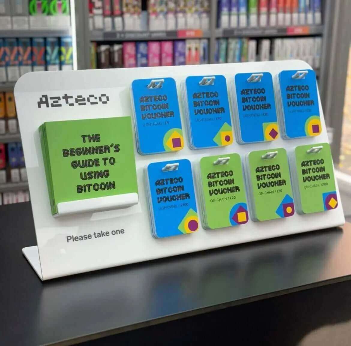 Physical Azteco Bitcoin Vouchers