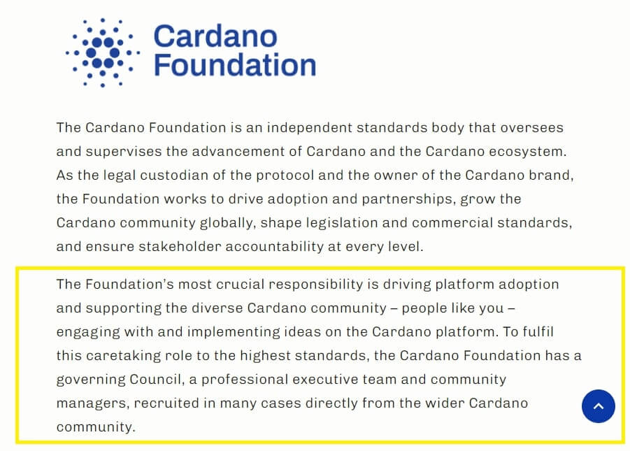 Objective of the Cardano Foundation