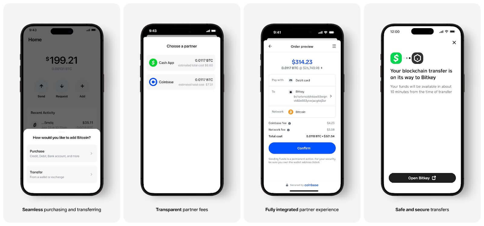 Partnershop BitKey with Coinbase and Cash App