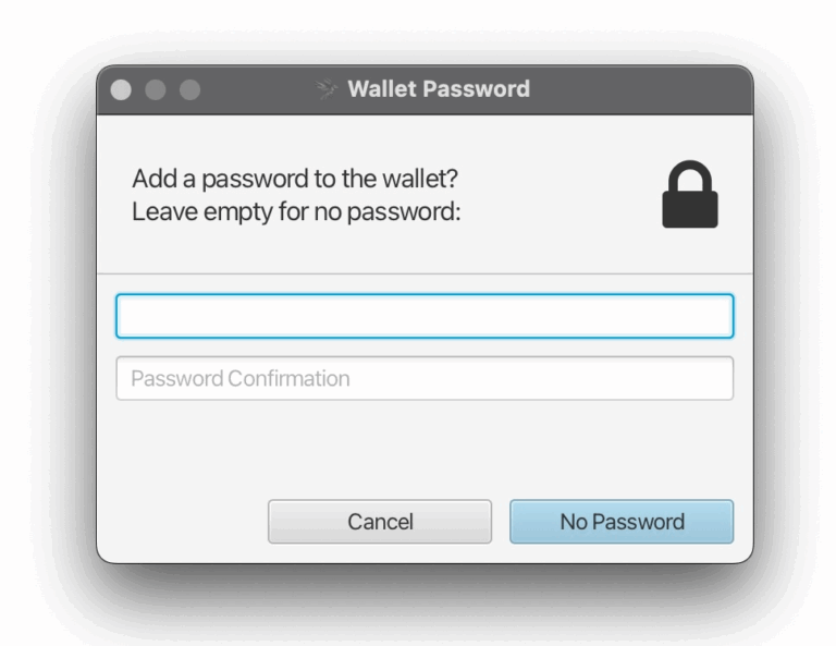 Add a password to the wallet