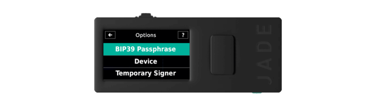 BIP39 Passphrase Options (Jade)