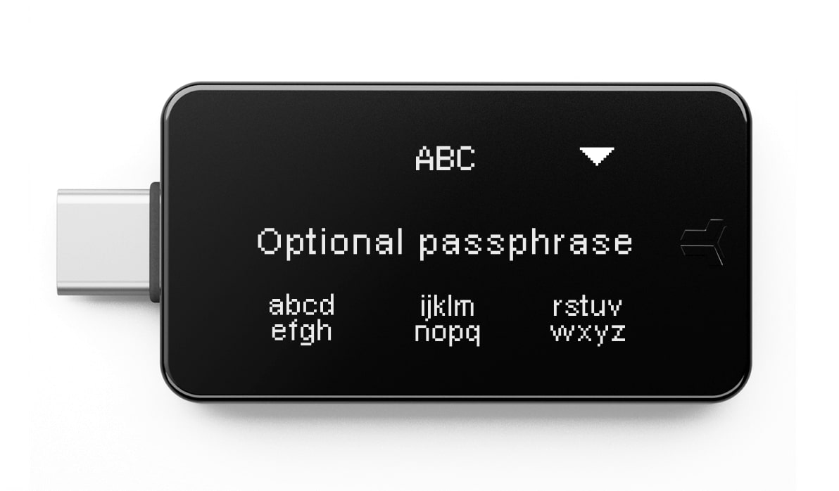 Optional passphrase option (cold wallet)