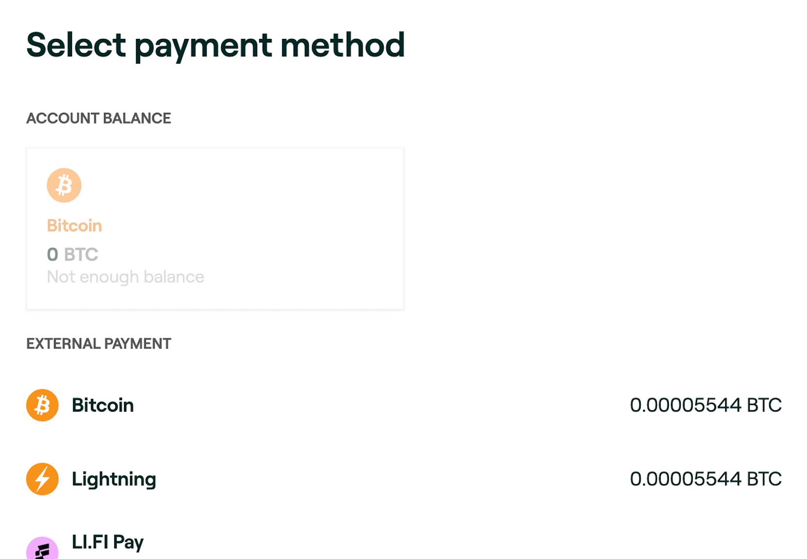 Select Payment Method