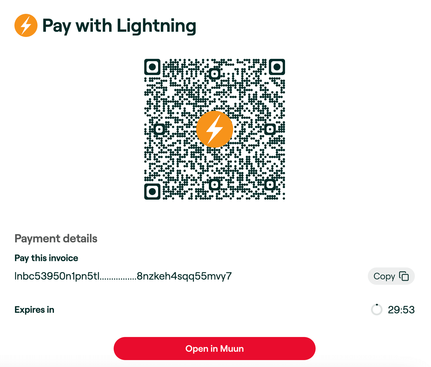 Pay with Lightning