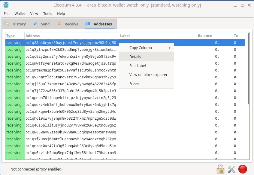 Details of a Bitcoin Address