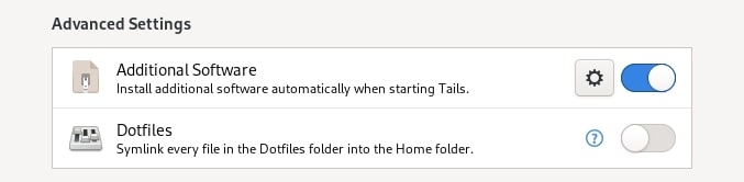 Enabling Additional Software on Tails