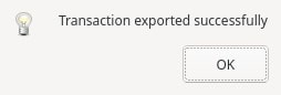 Transaction exported successfully