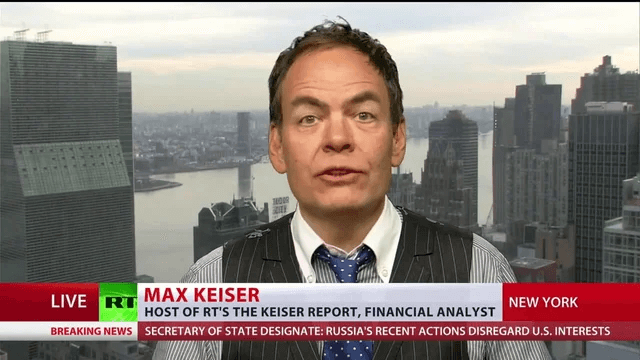 Max Keiser presenting Keiser Report