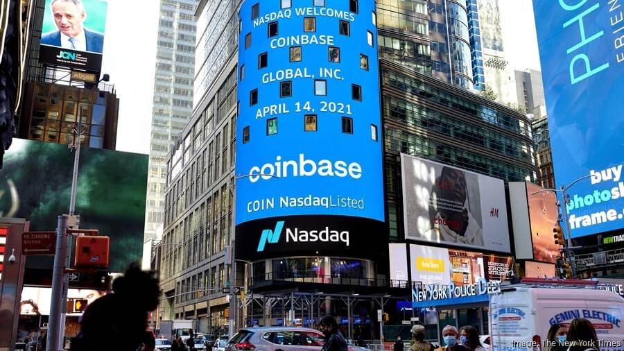 Coinbase listed in Nasdaq